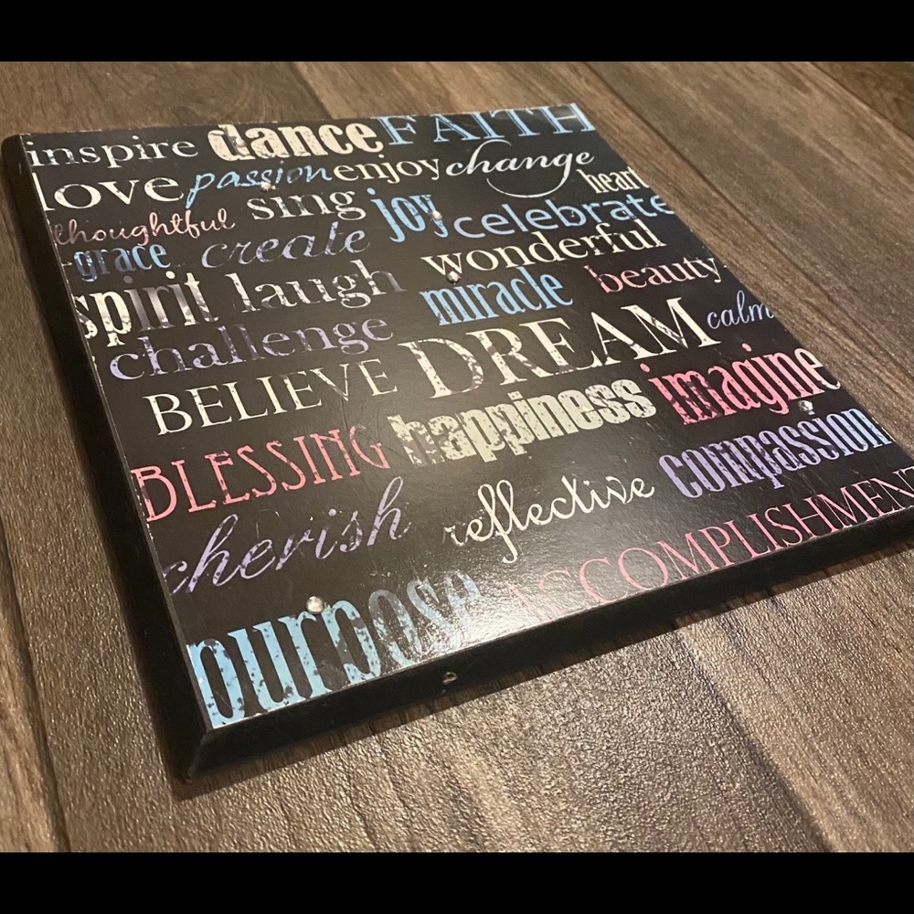 Inspirational Word Art Wall Decor | Positive Quote Home Decor | 10” Square - Picture 5 of 5